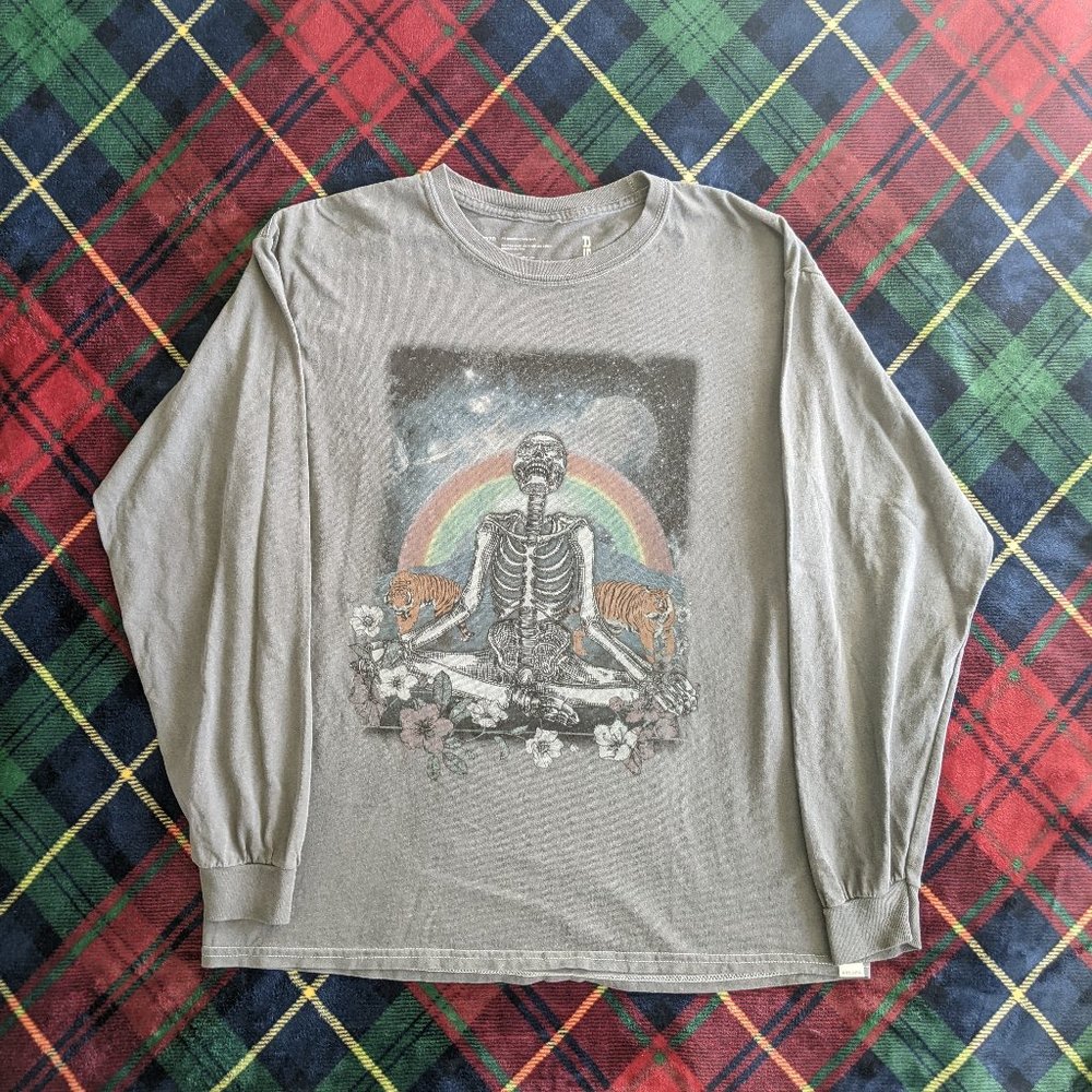 retro hippie RSQ Yoga Skeleton L/S - M
